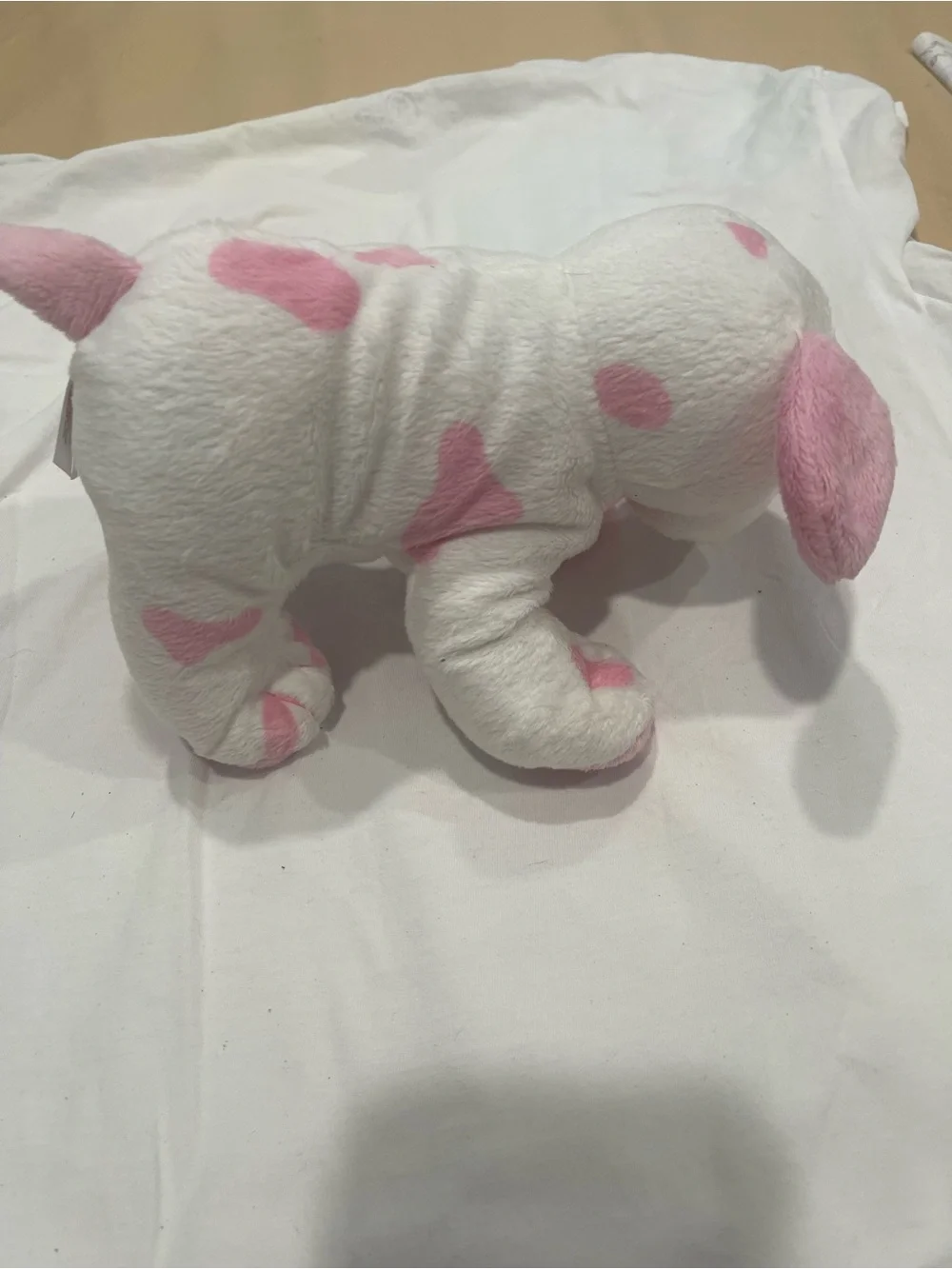Ty White and Pink Plush Puppy Dog Toy